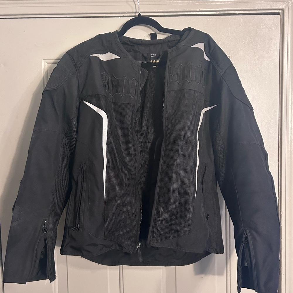 Black and White Motorcycle Jacket